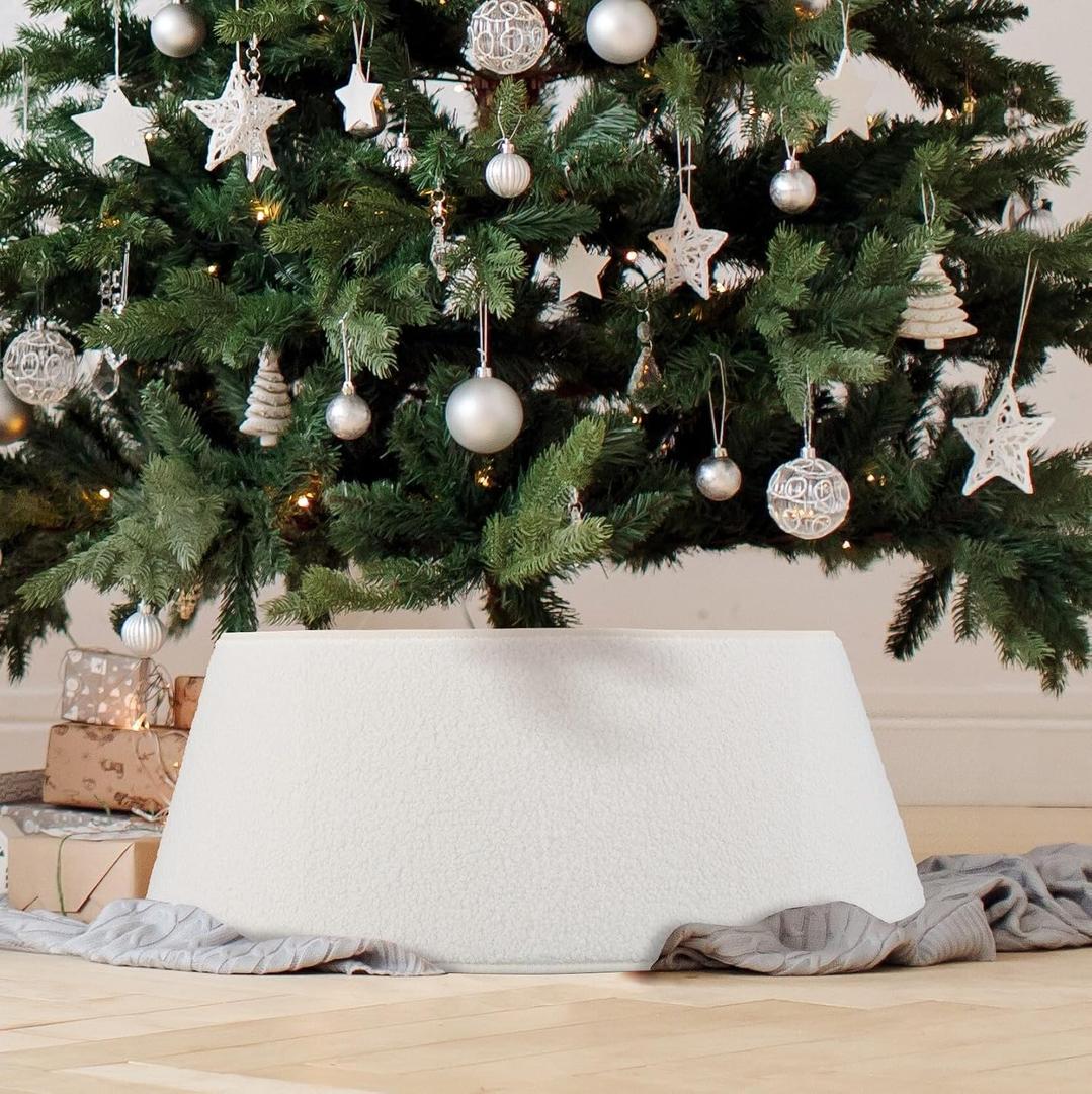 Beautiful Christmas Tree Collar - Authentic 28" Boucle Tree Ring for Any Christmas Decor - Easy to Set Up Skirt Enhances Your Holiday Home Decor, Large