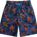KAILUA SURF Big and Tall Mens Swim Trunks, 9" Mens Designer Bathing Suit Boardshorts (3XL, D30)