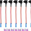 uxcell 1 Set Universal 7pcs Car Fuse Tap Add a Circuit Adapter 12V with 7pcs 3A Low Profile Mini APS Blade Type Fuse