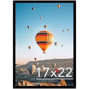 JCJMY 17x22 Picture Frame Black for Poster Photo Picture, Horizontal and Vertical Formats for Wall Hanging, 17 x 22 Wall Gallery Poster Photo Frame for 17 by 22 Photos Posters, Black