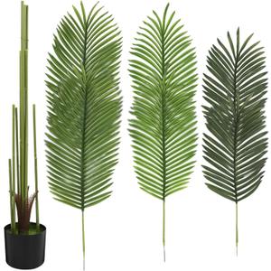 PRETYZOOM Artificial Palm Tree 160cm Fake Plants with Pot Indoor Faux Tropical Floor Plant for Home Office Outdoor Housewarming Decoration