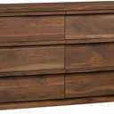 Sauder Harvey Park 6 Drawer Dresser for Bedroom Wooden Dressers & Chest of Drawers, in Grand Walnut
