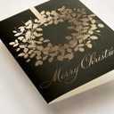 Minted Classic Wreath Christmas Cards, Folded 5x7 Holiday Greeting Cards