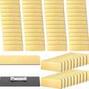 Geosar 50 Pcs Name Tag Badge Blanks Brushed Round Corners Pin DIY Blank ID Name Badge for Office Workers Students(1 x 3 Inches,Gold)