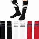 Kids Soccer Socks-Toddler Striped Knee High Socks for Girls Boys,Cotton Athletic Baseball Softball Tube Sock