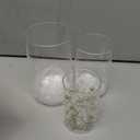 6 Set Glass Cylinder Vase with 8 Artificial Pearl String 12 White Floating Candle Multi-Size Cylinder Vase for Centerpieces 4"+ 6" + 8" Glass for Wedding Party Table Decor(6 Pcs-Gold)