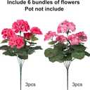 Artificial Geranium Fake Flowers for Outdoors Decoration, 6 Bundles Silk Geraniums Flower UV Resistant Look Real Faux Plants for Front Door Garden Porch Planter Patio Balcony Yard Indoor Home, Mix