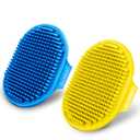 ROPO Dog Bath Brush, Dog Shampoo Brush With Adjustable Ring Handle Long Bristles, Upgraded Version Anti-Slip Back & Strap, Pet Grooming Brush for Dogs & Cats 2pcs