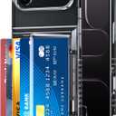 LeYi for iPhone-17-Air Case Wallet: Clear i Phone 17air Cover with Card Holder Funda para iPhone17 Air Walli Card Slot Protective Military Grade Heavy Duty Women Men Cases, Transparent