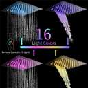 Shower Faucet Set 64 Color LED Thermostatic Shower System Black Digital Display Rainfall Shower System Ceiling Mounted Shower Complete Combo Set with 12 Inch 2 Functional Shower Head