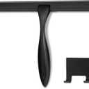 HIWARE All-Purpose Shower Squeegee for Shower Doors, Bathroom, Window and Car Glass - Black, Stainless Steel, 10 Inches