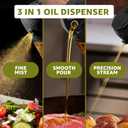 FineDine 16oz Olive Oil Sprayer for Cooking, 2 in 1 Olive Oil Dispenser Bottle for Kitchen, Air Fryer, Salad, BBQ & Baking Dual Spray Mist & Stream, with Measurement Marks, Black