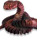 3D Printed Animals-Snake Viper,3D Printed Snake Toys Articulated Snake 3D Printed Animals Animal Model Ornaments Creative Funny Toy Festival Gift for Frends (Black Red, 24Inch)