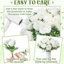 8 Pack White Peonies Artificial Flowers, Fake Silk Hydrangea Bouquet for Bridal Wedding Home Table Decor Reusable Dining Opening Ceremony Birthday Arrangement Faux Floral