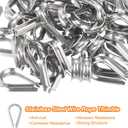 uxcell 50Pcs M5 Stainless Steel Thimble for 3/16" Dia Wire Rope, Wire Rope Cable Thimbles Rigging for Marine, Sunshade Sail, Fence