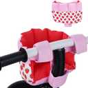 BABESIDE Doll Bike Seat for 12 Inch Dolls, Strawberry Doll Carrier for Kids Bike and Scooter, Baby Doll Accessories for Outdoor Play, Doll Car Seat Gift for Girls Age 3+