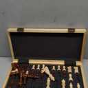 15 Inch Magnetic Wooden Chess Set for Adults & Kids - Folding Travel Chess Board with Handcrafted Staunton Pieces, Extra Queens, and Storage Slots