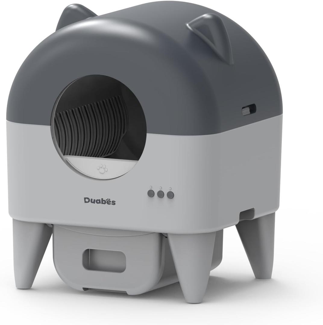 Self-Cleaning Cat Litter Box for Multiple Cats - Extra Large Automatic Odor Control with App Monitoring, Safety Sensors & Low-Noise Operation (Includes Trash Bags)