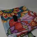 Sun Shade Sail 6.5'x10' Boho Floral Rectangle Sun Shade Sails Canopy Waterproof Mandala Flowers Plant Outdoor Sunshades Sand UV Block Cover Shade Cloth for Patio Backyard Garden Deck Porch Lawn