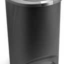 simplehuman 50 Liter / 13 Gallon Semi-Round Kitchen Step Trash Can with Secure Slide Lock, Grey Plastic (Gray)
