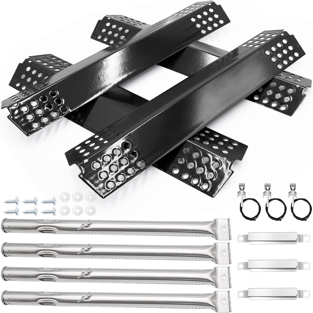 Grill Replacement Parts for Charbroil tru infrared 463241313 463241013 Models, Char broil Commercial T22-D T47-D T36-D Parts with Heat Plate Shields, Grill Burner Tubes, Carryover Tubes and Igniters.