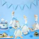 Chunful 6 Set Blue One Silly Goose 1st Birthday Decoration 11.8 Inch Soft Goose Stuffed Animal Baby Shower Centerpieces Swan Stuffed Animal with Balloon Table Decor for Wedding Gift Party Favor