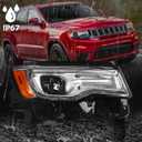 HID Headlight Assembly Compatible with Jeep Grand Cherokee 2017 2018 2019 2020 2021 Xenon Headlights (Not Fit Halogen Model) White Housing Headlamps Right Passenger Side