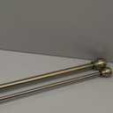 Antique Bronze Double Curtain Rods 36-72 Inch,1Front and 5/8Back Double Drapery Rod with Small Round Ball and Aluminum Brackets, Adjustable Dual Window Rod for Sheer/Blackout Curtains