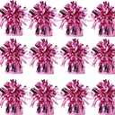 Balloon weights, 12 pieces, aluminum foil, suitable for birthday parties, gatherings, weddings, dinners and other occasions, weight 0.36lb (Pink 12pcs)
