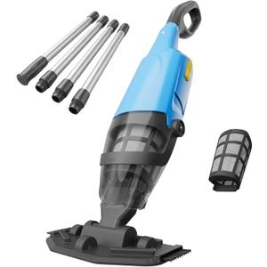 Pool Vacuum for Above Ground Pool, 18GPM Powerful Suction/87” Extension Pole/60Mins Runtime, Spot Fast Cleaning Cordless Handheld Pool Vacuum Cleaner for Spas Inground Above Ground Pool Vacuums