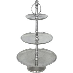 Rely+ Dessert Cupcake Stand 3-Tiered Serving Tray 20" Tall 3 Tier Fruits and Cup Cake Stand for Tea Party Birthday Holiday Gatherings Weddings Baby Showers Silver Finish Sturdy Design
