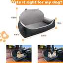 Dog Car Seat Bed for Large/Medium Dogs or 2 Small Dogs, Pet Booster Seat for Dog Travel Safety, Soft Fabric and Non-Slip Base, Can be Disassembled and Easy to Clean (Black Outside Grey Inside)