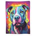 Colorful Pitbull Fleece Blanket Animal Print Pit Bull Fleece Throw Blanket for Mom Women Men Kids Super Soft Plush Dog Blanket Throw Plush Blanket for Bed Sofa Valentine's Day Decor 50"x60"