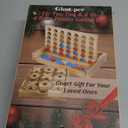 Glintoper Tic Tac Toe & 4 in a Row Tables Game Set, Classic Board Line Up 4 for Living Room Rustic Table Decor and Use as Game Top Wood Guest Room Decor Strategy Board Games for Families