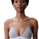 ize SCalvin Klein Women's Modern Cotton Lightly Lined Triangle Wireless Bralette (Grey Heather), 