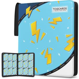 Trading Card Binder 9 Pocket,Card Binder 900 Pockets,Card Book Holder Cards with 50 Removable Sleeves,3-Ring Zip Design MTG/TCG/Sport Collectible Trading Card Albums Gifts for Boys and Girls (Blue) (Large)