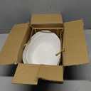 2 Tier Ceramic Fruit Bowl for Kitchen Counter, Tiered Fruit Basket for Countertop, Modern Multi Layer Fruit Display Stand for Party, Cute (Gold&White, Small)