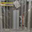 Cumbor 29.7-40.6" Baby Gate for Stairs, Mom's Choice Awards Winner-Dog Gate for Doorways, Pressure Mounted Auto-Close Pet Gates for Dogs Indoor, Safety Child Gate with Easy Walk Thru Door, White