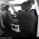 FEELiT Waterproof Seat Covers Full Set, Custom Fit 2011-2018 Ram 1500 &Some 2011-2025 2026 Ram 2500&3500 Bighorn Laramie Limited Longhorn Pickup with 4/6 Split Curved Rear Seat (02-Full Set, Black)