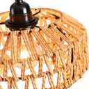 Plug in Pendant Light Rattan Hanging Lamp with Switch,Mini Rattan Boho Semi Flush Mount Ceiling Light,Hand Woven Hallway Light Fixtures for Bedroom Entryway Kitchen