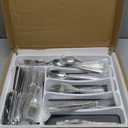 49-Piece Silverware Set with Organizer, Heavy Duty Stainless Steel Flatware for 8, Cutlery Utensil Sets with Steak Knives, Rust-proof, Mirror Polished, Dishwasher Safe
