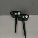 2 Pack Solar Animal Repeller for Raccoons, Deer & Squirrels - Ultrasonic & Strobe Light, Outdoor Deterrent for Cats, Dogs, Raccoons, Rabbits, Skunks, Foxes, Green