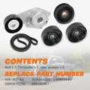 90K-38274A Drive Serpentine Belt Tensioner Idler Pulley Complete Kit Fit for Ford F150 F250 F350 Explorer Lobo Expedition Lincoln, 5.4L 4.6L 2005-2014 Replace ACK061025, DBK061025B w/Gloves
