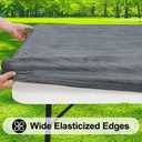 Smiry Rectangle Table Cloth Cover, Waterproof Elastic Fitted Picnic Tablecloth for 8 Foot Tables, Wipeable Flannel Backed Vinyl Tablecloths for Camping, Dining, Outdoor (Dark Grey, 30" x 96")