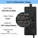 Electric Bike Charger 48V, 54.6V 2A Charger (5 Plugs) Fast Universal for 48V Lithium Battery, Compatible with Ebike, One Wheel, Electric Bicycle, Rad Power Bike