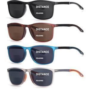 BLOEXCLU Bifocal Reading Sunglasses for Men UV400 Protection Outdoor Bifocals Sun Readers Men Women Reading Glasses 2.5