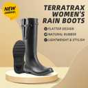 Women's Rain Boots, 100% Natural Rubber, Wide Calf Fit | Not PVC — stays crack-free in freezing temps. 16.2" shaft, adjustable calf up to 20.3". All-season Size 7