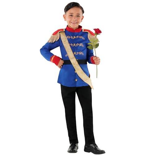 Morph Prince Costume For Boys, Prince Charming Character Outfit, Royal Dress Up for Kids Hallloween Costume, 3-4 Years