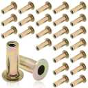 25Pcs Steel Multi Grip Rivet Nuts Pre Bulbed Shank Zinc-Plated Flat Head Threaded Insert Nut Construction Fasteners for Industrial (1/4-20)
