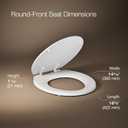 KOHLER 4648-0 Stonewood Round Toilet Seat, Round Wood Seat for Standard Toilets, Comes with Color-Matched Plastic Hinges, Home Essentials, White